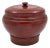 Antique Chinese Red Lacquered Round Wood Box Rice Bucket With Lid For Sale