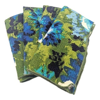 Vintage Cotton Barkcloth Napkins, Set of 4 For Sale