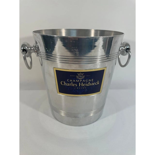 Metal Vintage French "Charles Heidsieck" Champagne Bucket Wine Cooler, Circa 1960s For Sale - Image 7 of 14
