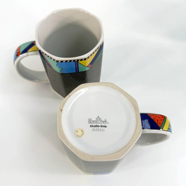 1990s Large Scenario Metropol Mugs by Barbara Brenner for Rosenthal, 1990s, Set of 2 For Sale - Image 5 of 8