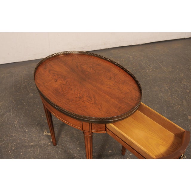 Mid 20th Century French Classical Brass Wood Side Table For Sale - Image 10 of 11