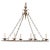 French Vintage Rectangular Six-Light Iron Chandelier Brushed in Gold Color For Sale - Image 10 of 10