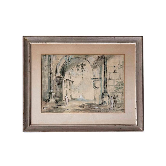 Rustic European Vintage Gauche Paintings by Roderic Montagu - A Pair For Sale - Image 3 of 9