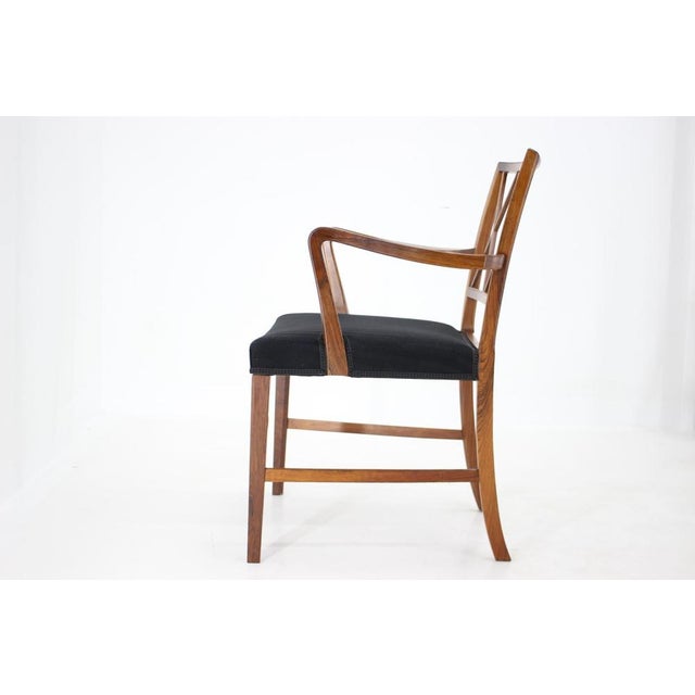 Wood Palisander Armchair attributed to Ole Wanscher for AJ Iverson Carpenter Master, 1960s For Sale - Image 7 of 18