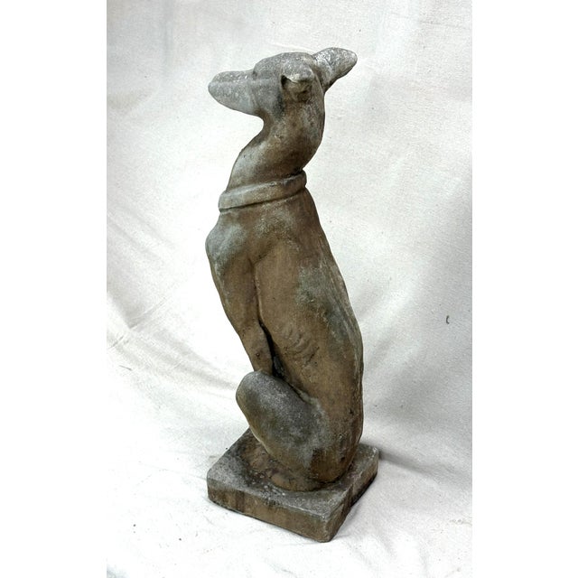 Mid 20th Century Cast-Stone Greyhound Garden Sculpture For Sale - Image 4 of 9