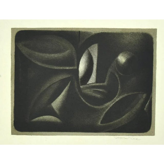 Composition is an original lithograph realized by an anonymous artist of the late 20th Century. Hand-signed on the lower...