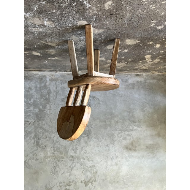 Small Children's Chair in Natural Blond Teak with Three-Bar Back For Sale - Image 15 of 18