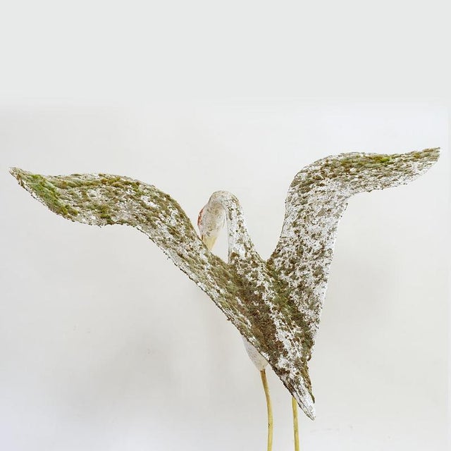 Outdoor Heron Sculpture in Cement For Sale - Image 4 of 16