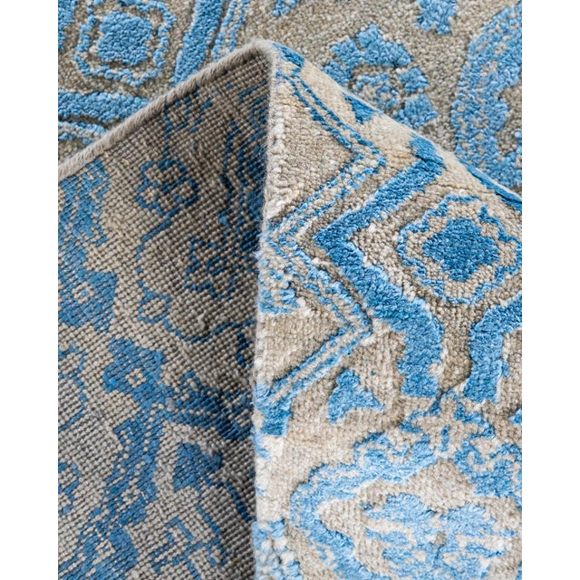 Ikat, One-of-a-Kind Hand-Knotted Area Rug - Beige, 9' 3" x 12' 4" For Sale In New York - Image 6 of 8
