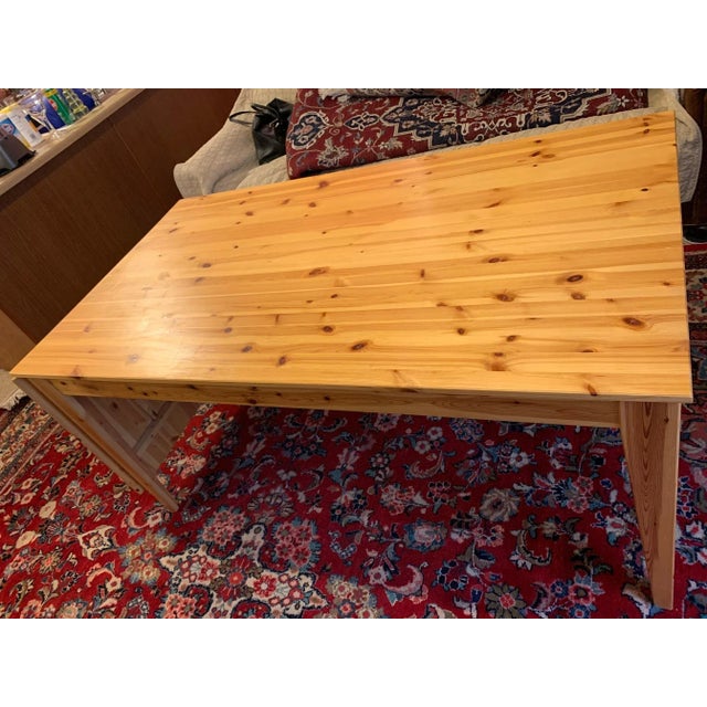 Contemporary Modern Swedish Pine Farmhouse Drop-Leaf Dining Table For Sale - Image 3 of 13