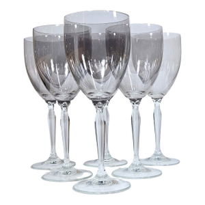 Smoky Long Stemmed Art Nouveau Goblets- Set of Six