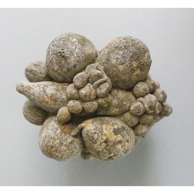 Vintage French Concrete Stone Fruit Basket Garden Ornament For Sale In Houston - Image 6 of 9