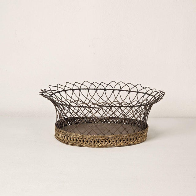 1950s Vintage French Tole/Wire Jardinière, Circa 1950 For Sale - Image 5 of 8
