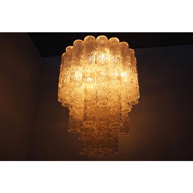 Mid-Century Italian Murano Glass 4-Tier Tronchi Chandelier by Toni Zucherri for Venini, 1960 For Sale - Image 9 of 11