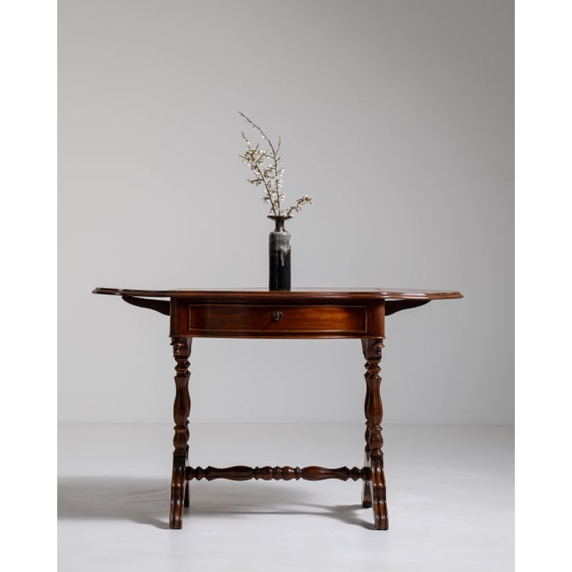 Napoleon III Mahogany Pembroke Drop-Leaf Table, Second Empire Style, France, 19th Century For Sale - Image 9 of 18