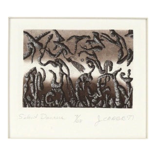 "Silent Dancers" - 1977 Surrealist Lithograph by Jim Crabb For Sale