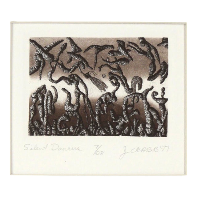 "Silent Dancers" - 1977 Surrealist Lithograph by Jim Crabb For Sale
