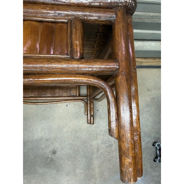 1970s Split Bamboo Rising Sun Side Table For Sale - Image 4 of 12