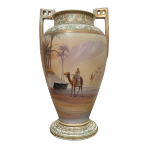 Antique Nippon Hand-Painted Porcelain Vase