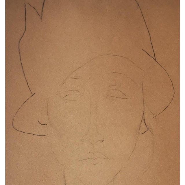 Artist: amedeo modigliani, d'après title: "portrait of a woman with a hat" authentic plate from the lithographic...