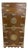 Vintage Japanese Tansu Style Oak and Engraved Brass Cabinet For Sale
