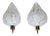 La Murrina Murano White and Clear Glass Leaf Wall Sconces - a Pair For Sale