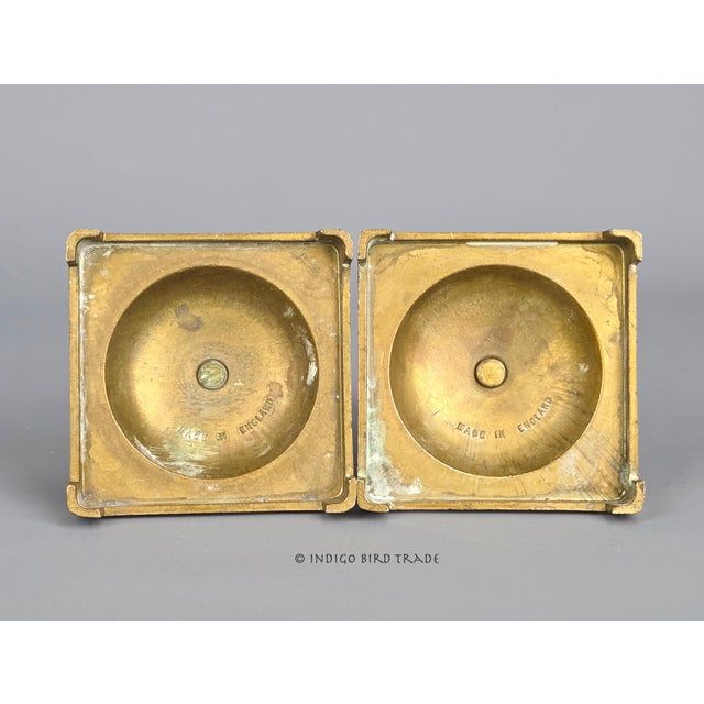Early 20th Century Pair of English Solid Brass Candlesticks For Sale - Image 5 of 6