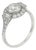Art Deco Style Diamond Platinum Engagement Ring, Size 7 For Sale