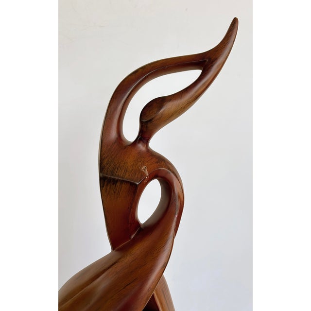 1980s Organic Modern Carved "Spiral" Abstract Wood Sculpture on Acrylic Cube Base For Sale In Miami - Image 6 of 11