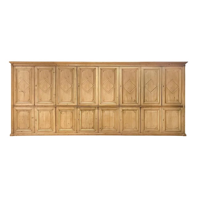 A Grand Georgian-Style Pine Library Cupboard or Kitchen Cabinets, C. 1920. For Sale