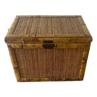 Tortoise Bamboo and Seagrass Trunk For Sale