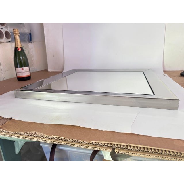 Wall Mirror in Aluminium and Glass, France, 1970s For Sale - Image 3 of 11