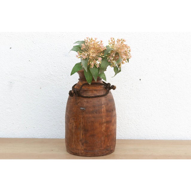 Textile 17" Tall Wabi-Sabi Wooden Pot For Sale - Image 7 of 7