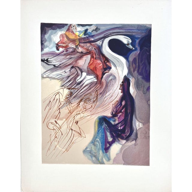 Salvador DALI "The language of the bird" Original woodcut on BFK Rives from 1960, from the Divine Comedy Catalog raisonné...