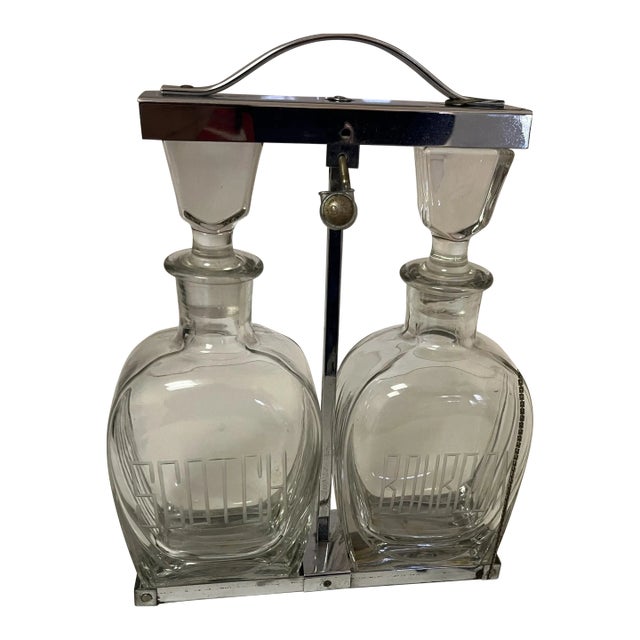 1920s Deco Liquor Decanter Caddy For Sale