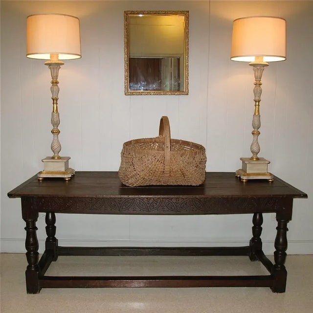 Coffee English Oak Refectory Table, Late 17th Century For Sale - Image 8 of 12