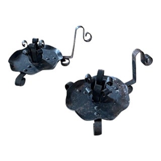 Antique Cast Iron Candle Holders For Sale