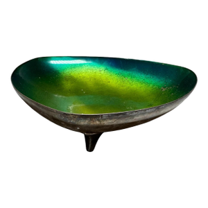 Acid Yellow to Turquoise Blue Enamel Ombré Bowl