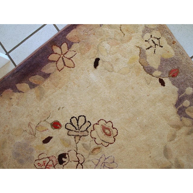 1900s handmade antique American Primitive Hooked rug 2.5' x 4.5' For Sale In New York - Image 6 of 11