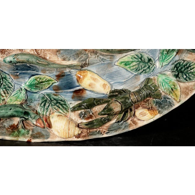 Late 19th Century French Majolica Palissy Dish, Longchamp For Sale - Image 10 of 14