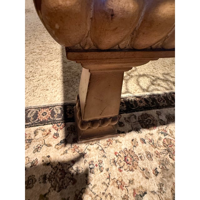 Square Glass Top, Wood and Wrought Iron Coffee Table For Sale - Image 4 of 6