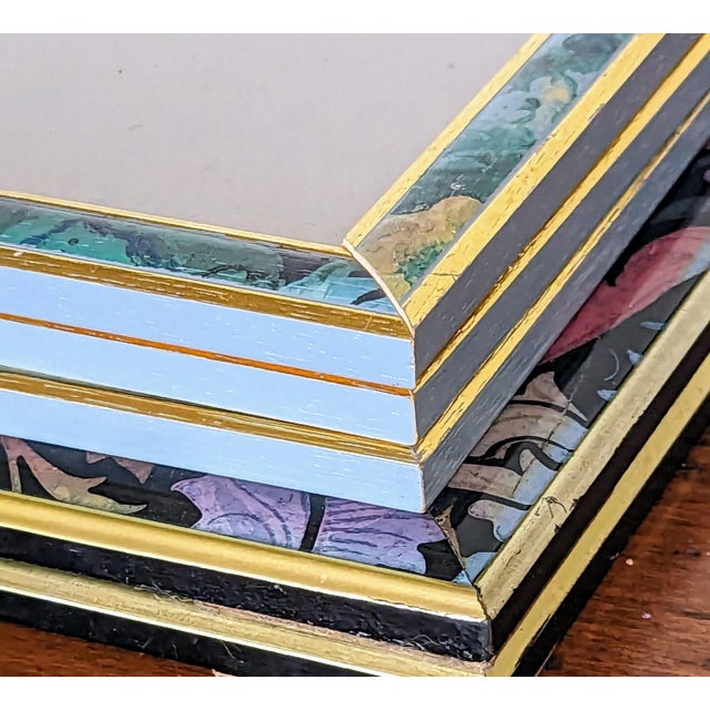 CORRECTION TO SHIPPING TIME, THIS IS SELLER SHIPPING, ARRIVAL TIME IS 4-10 DAYS FROM PURCHASE DATE.5 pastel lacquered wood...