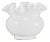 White Ruffle Rim Ball Vase For Sale