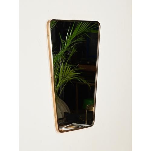 Large Tapered Rectangular Brass Mirror by Gio Ponti, Italy, 1950s For Sale - Image 9 of 14