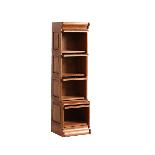 Mission Narrow Barrister Bookcase - Beveled Glass - Micheals Cherry For Sale - Image 14 of 17