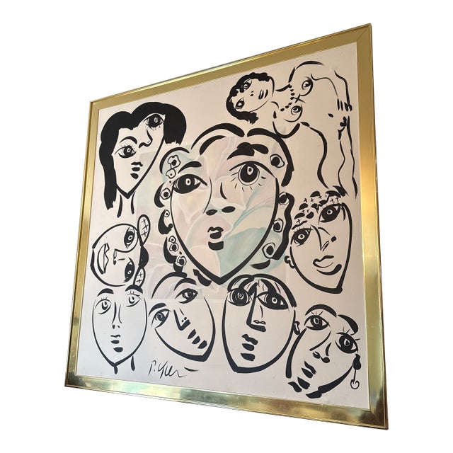 Monumental Midcentury Abstract Painting by Peter Keil, Framed For Sale