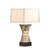 1990s Hand-Knotted Silver Strings Torque Accent Table Lamp - 24", Espresso Wood & Satin Nickel, Linen Shade For Sale - Image 4 of 6