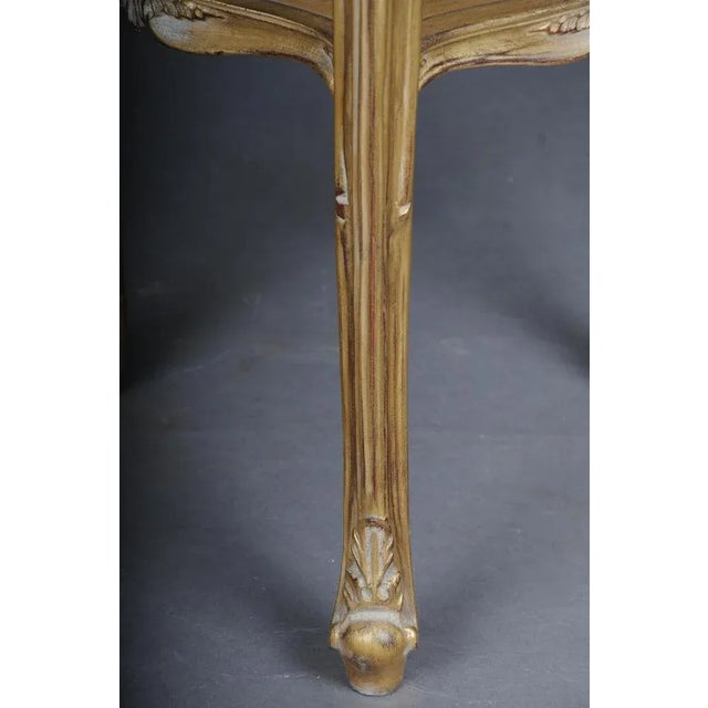 Louis XV Carved Gold Side Table with Marble Top For Sale - Image 10 of 13