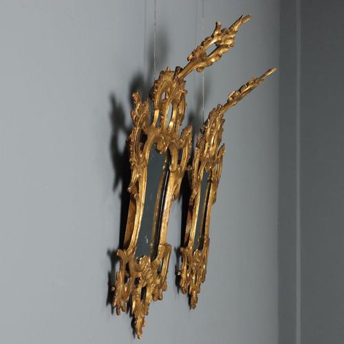 Wood Small Carved Wooden Mirrors, Set of 2 For Sale - Image 7 of 11