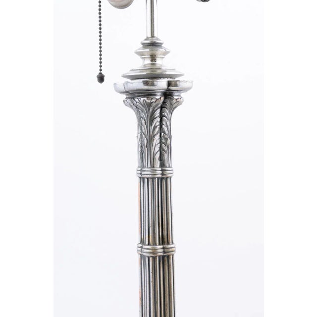 Neoclassical Early 20th Century Silver Plate Table Lamp by Edward F. Caldwell & Co. For Sale - Image 3 of 4